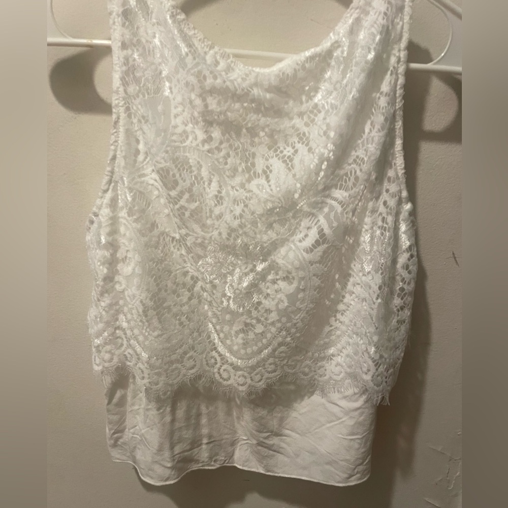 Gorgeous white lace tank!